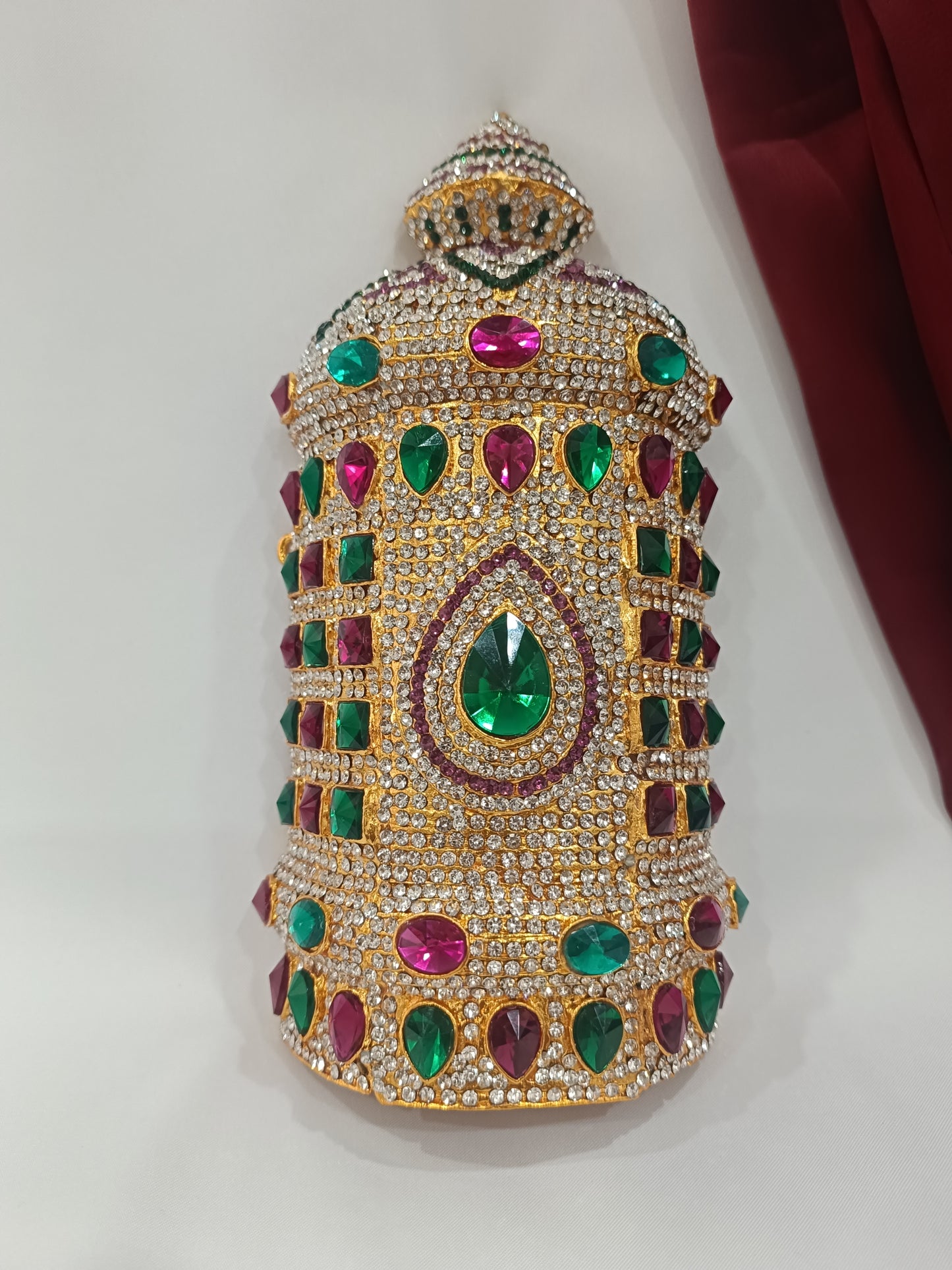 Grand Stones And Kundan God Goddess/ Deity Mukut / Crown / Kireetam H 10 inch * 4 inch w Diameter