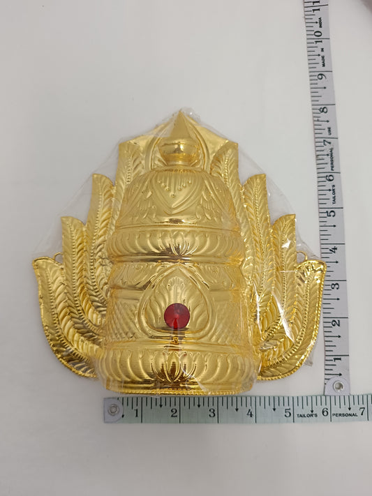 Temple Mandir God / Deity Mukut / Crown / Kiritum 8 inch h * 4 inch w