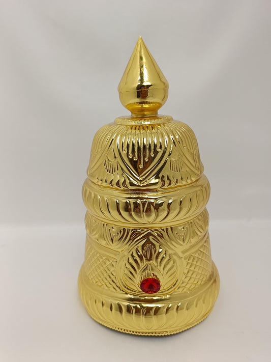 Gold plated idol Head Crown / Kireetum 7 inch h * 4 inch w