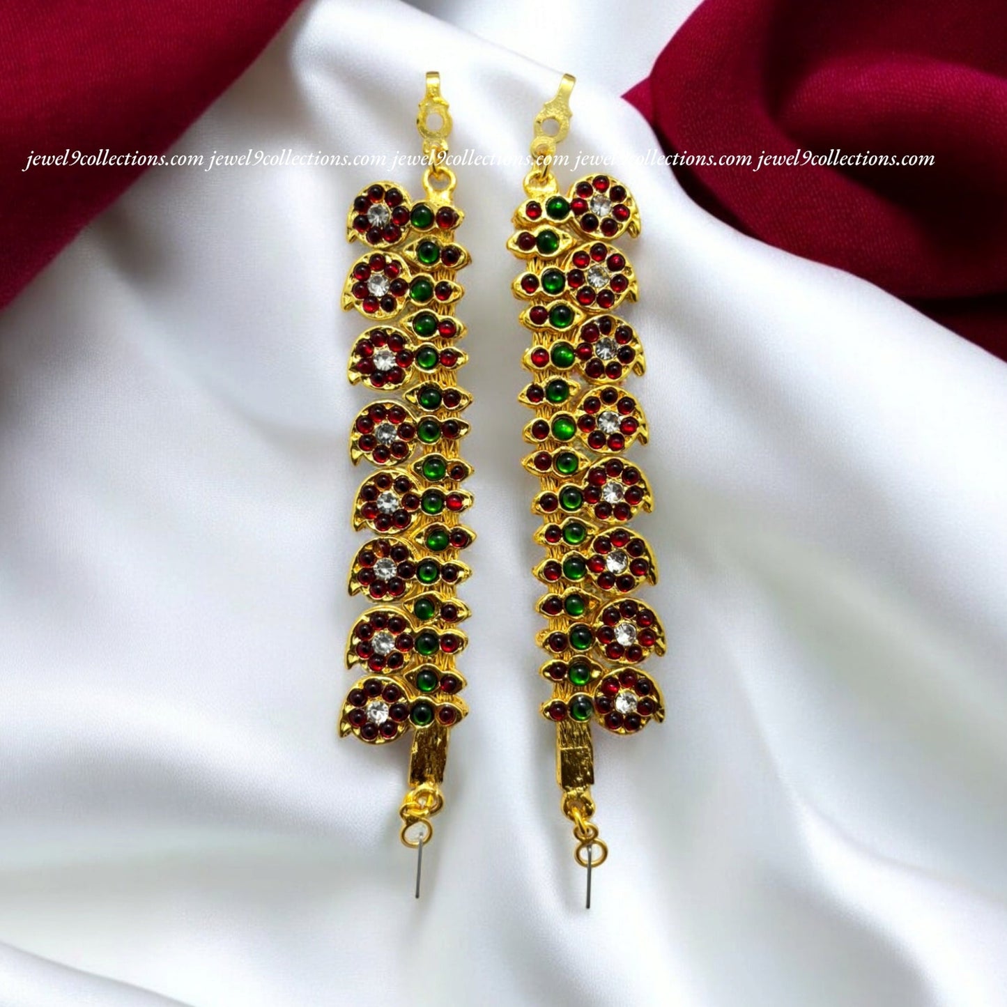 Ear Cuff Kempu Stone Matil for Bharatanatyam