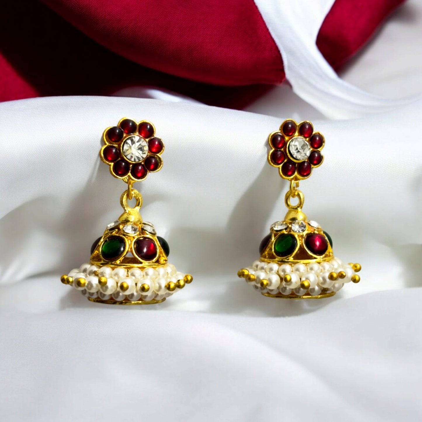 Small Size Bharatanatyam Earring And Jhumka