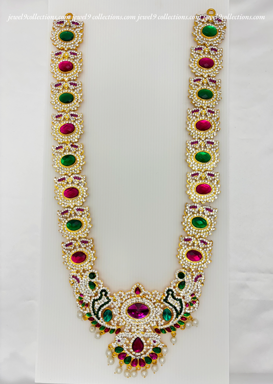 Divine Jewellery for Temple God  and Goddess Lakshmi   and Shree Rama Statues long Necklace Haram for- Jewel9collections