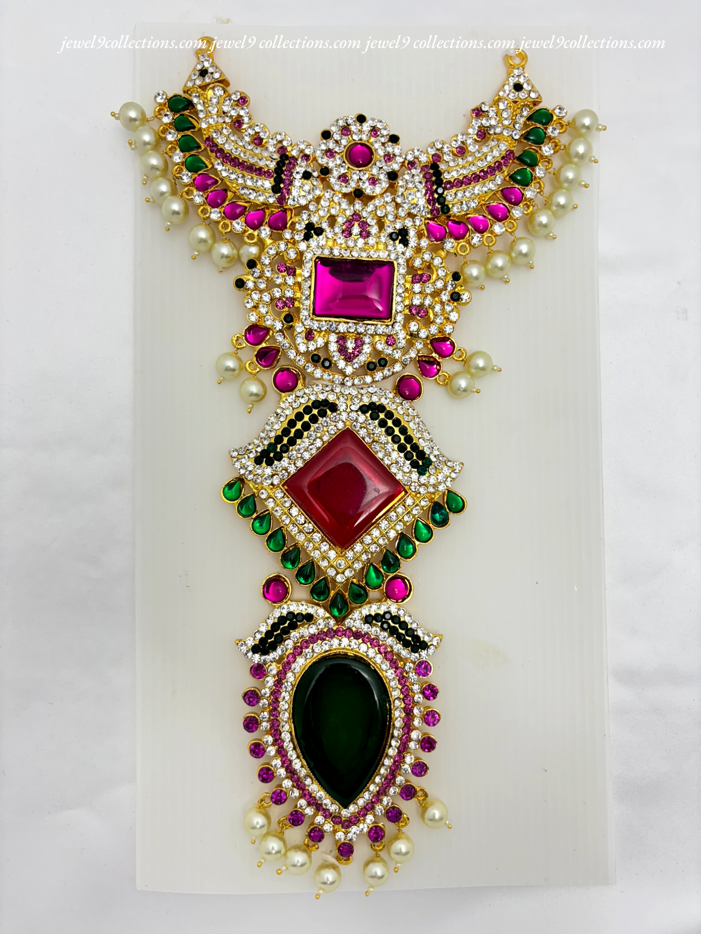 God Idol Long Necklace - Radiant Goddess Lakshmi Haram