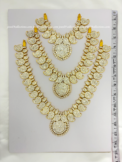 Jewelry for Varalakshmi Amma 3 steps Stone Long Necklace Durga Mata temple Haram