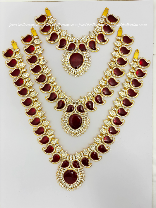 Authentic Jewellery Set for Indian God and Goddess Mango meena work with stone- Jewel9Collections