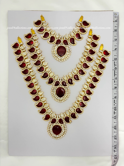 Authentic Jewellery Set for Indian God and Goddess Mango meena work with stone- Jewel9Collections