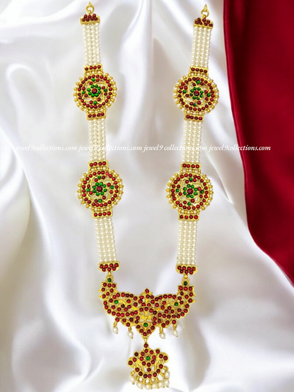 Bharatanatyam Pearls Long Necklace