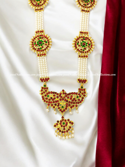 Bharatanatyam Pearls Long Necklace