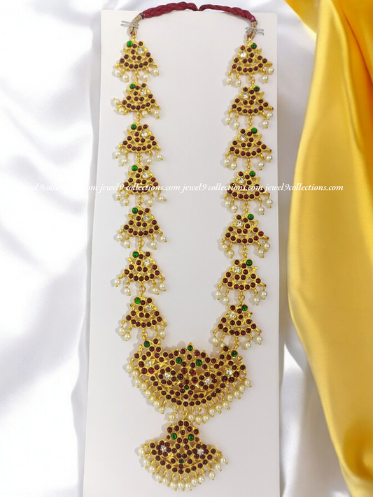 Bharatanatyam antique Design Long Necklace