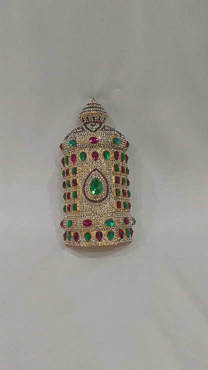 Grand Stones And Kundan God Goddess/ Deity Mukut / Crown / Kireetam H 10 inch * 4 inch w Diameter